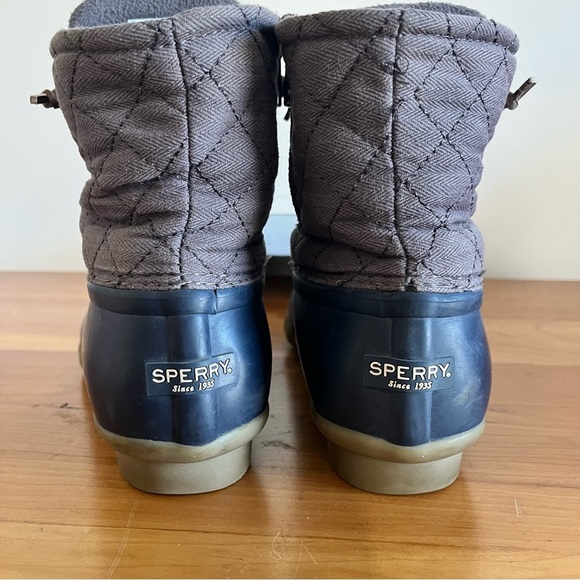 Sperry Top Sider Saltwater Gray Quilted Waterproof Duck Boots Size 8.5 M - Picture 4 of 7
